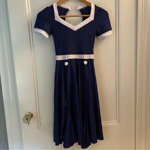 A Wish Come True Dance Costume Girls Sz IMC Navy White Style 24270 Mairzy Doats